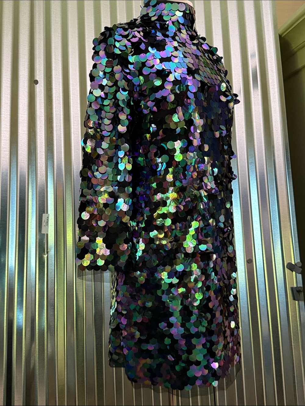 Iridescent Sequin Shift Dress